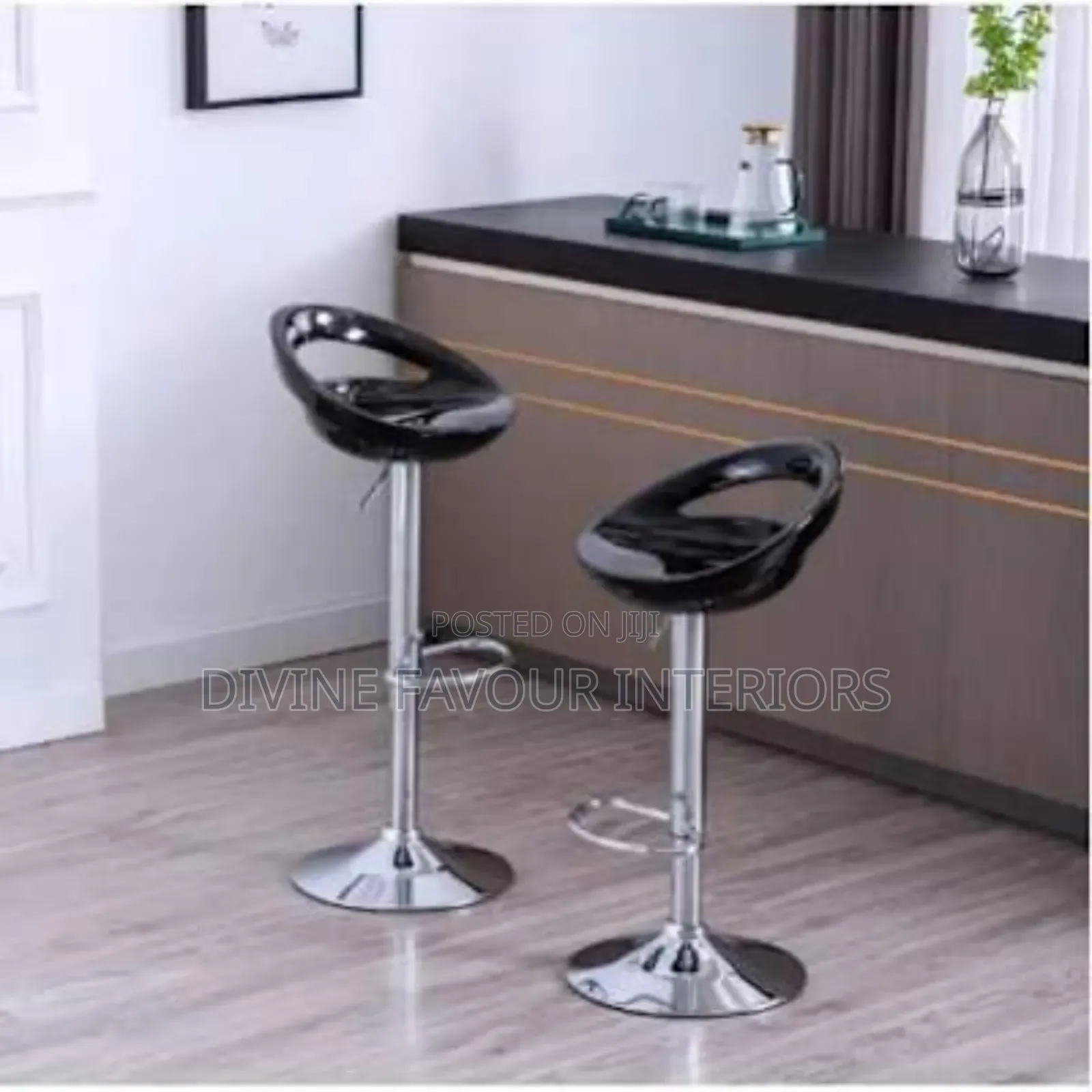 Plastic Adjustable Swivel Barstool - 2pcs