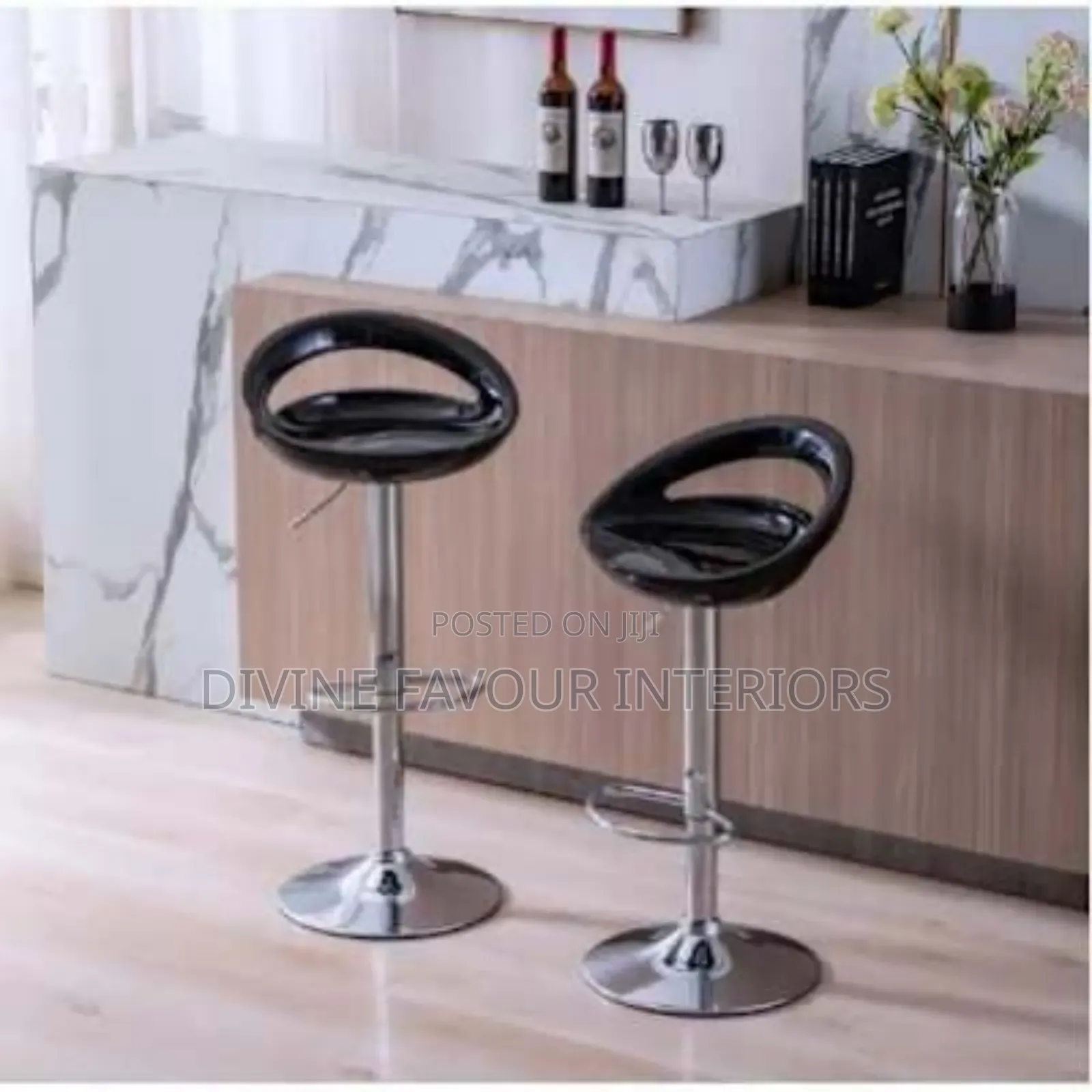 Plastic Adjustable Swivel Barstool - 2pcs