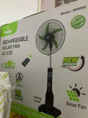 18" Rechargeable Solar Fans