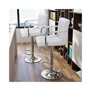 Swivel Adjustable Height Bar Stool - Set of 2 - White