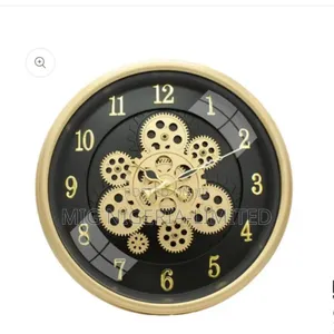 Moving Gear Clock 16 Inch -by the Clock Factory Golden Color