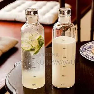 Portable Transparent Water Bottle With Time Scale (He)