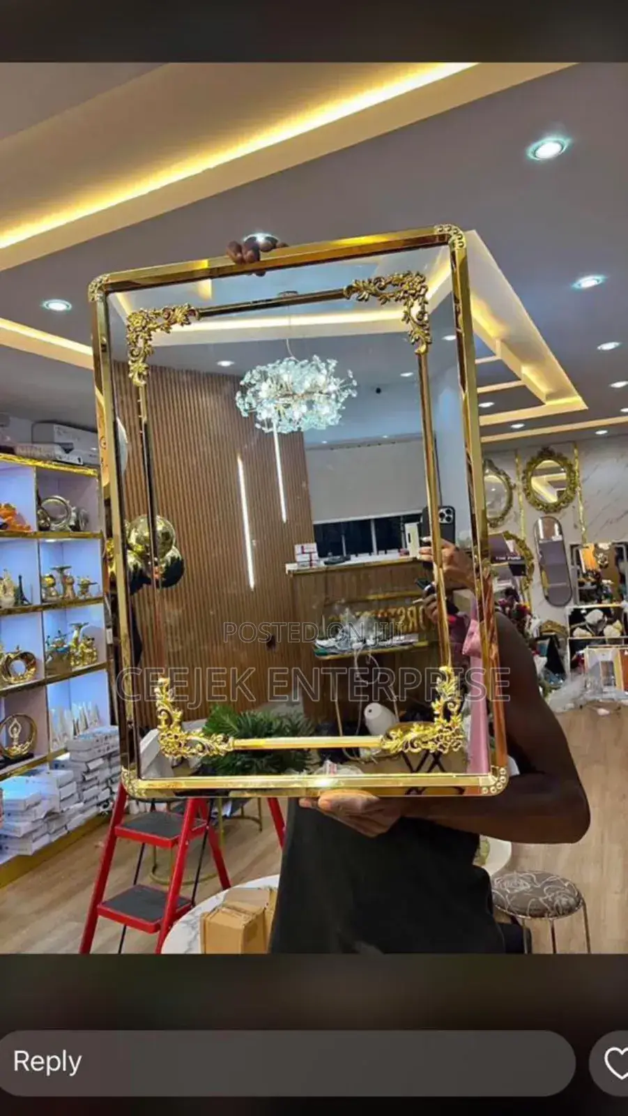 Gold Flame Mirror
