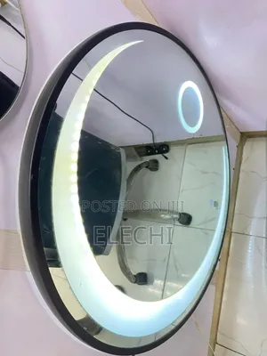 Black Frame Led Mirror 70cm