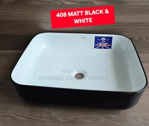 England Matte Black and White Countertop Wash Hand Basin