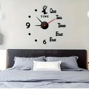 3d Diy Black Number Wall Clock Stickers