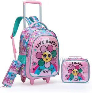 Quality 3pc Trolley School Bag – (17") Sunflower