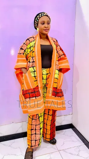 Aso Oke+ Ankara Kimono After Dress Robe With Palazzo Pants