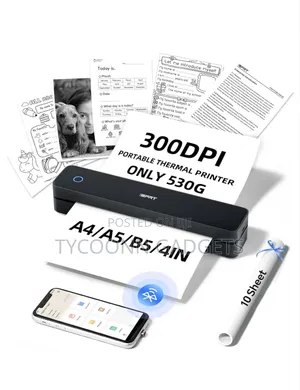 Portable Thermal A4 Printer for Travel Home Office Inkless