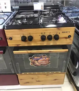 Maxi 60x60 3 Burner 1 Electric Standing Cooker Wood