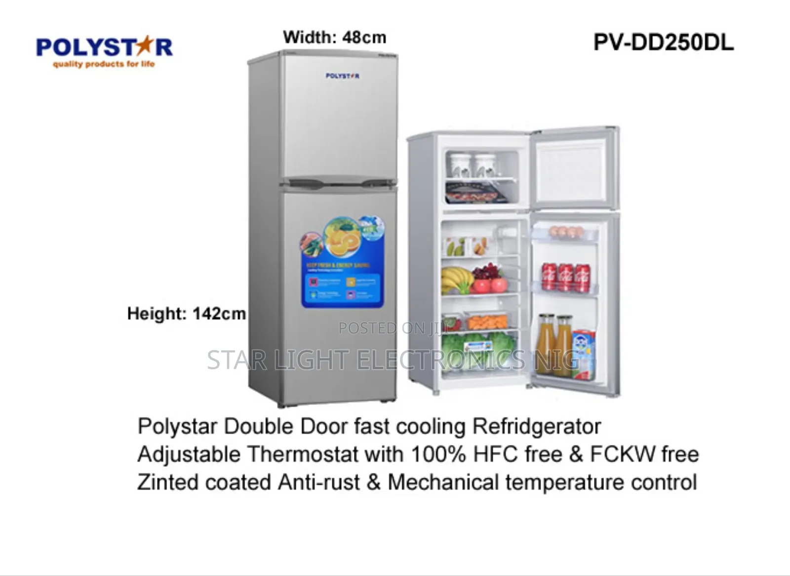 250 Liters Refrigerator Polystar