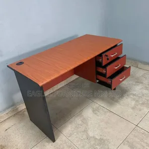 4 Feet Cherry Color Office Table With 3 Drawer