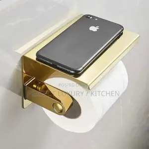Gold Rustfree Tissue Holder Box