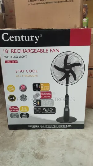 Century 18 Inches Rechargeable Fan + Five Blades (Frc 45-m)