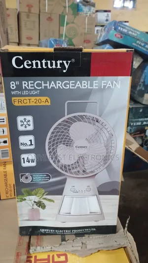 Century 8 Inches Rechargeable Table Fan +Led Light Frct-20-a