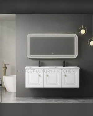 White Executive Cabinet With Led Mirror