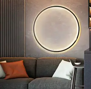 New Modern Led Wall Lamp Black Gold Circle Wall Decor Home