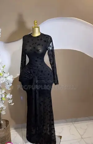 Luxury Mesh Black Lace Dress