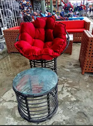 Rattan Self Relaxation Chair With a Side Stool