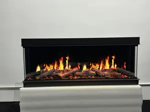 New Modern 3 Sided Glass Electric Fireplace Lights 1.2mtr