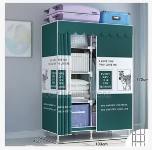 Mobile Wardrobe With Zebra Pattern Cover Fabric