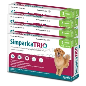 Simparica (Sarolaner) Chewabl Tablet(Anti-Ticks, Flea, Mite)