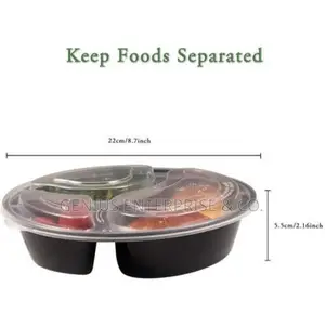3 Compartment Takeaway With Transparent Lid Cover (A Pack)