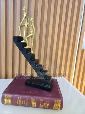 Modern Black Gold Ladder Figurine Sculpture