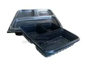 3in1 Divider Plastic Plates With Lid Tight Cover 50pcs