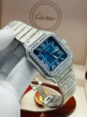 Cartier Chain Wristwatch With Stones.