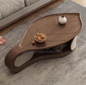 Leafy Wooden Contemporary Center Table