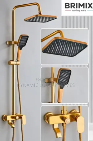 Gold Brimix Standing Shower Mixer, Hot and Cold