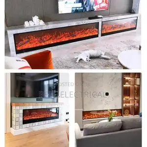 Slated Fireplace Tv Cabinet Minimalist Background