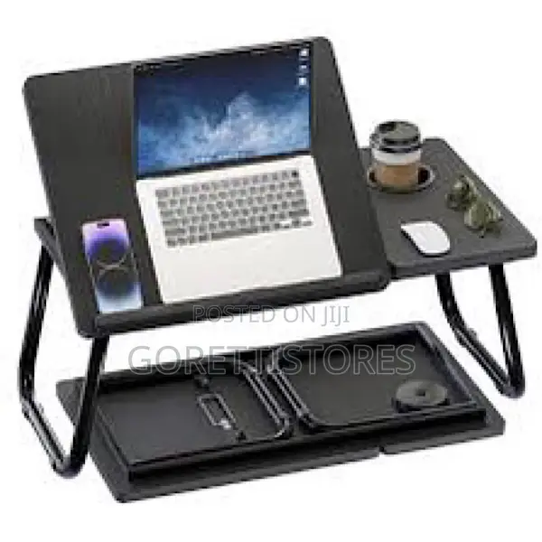 Adjustable Foldable Laptop Table With Cup Holder