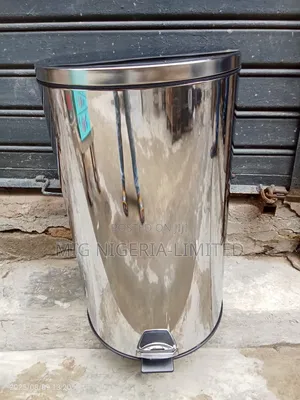 50l Stainless Steel Pedal Trash Can Dustbin With Closing Lid