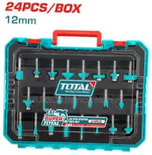 Total 24pcs Router Bits – 12mm | Heavy-Duty Woodworking Kit