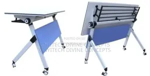 Mobile Computer/Training Desk With Collapsible Top