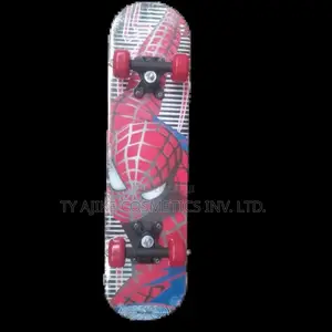Double Tilted Spiderman Skateboard With Protective Gears for Children