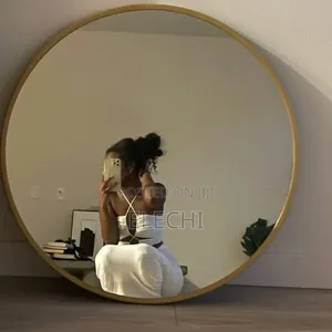 Round Gold Frame Mirror