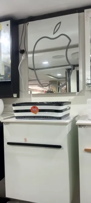 60cm Suspended Cabinet Basin Black and White