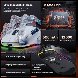 Aoc Gm610 Bluetooth Wireless Gaming Mouse With RGB-Tri-Mode