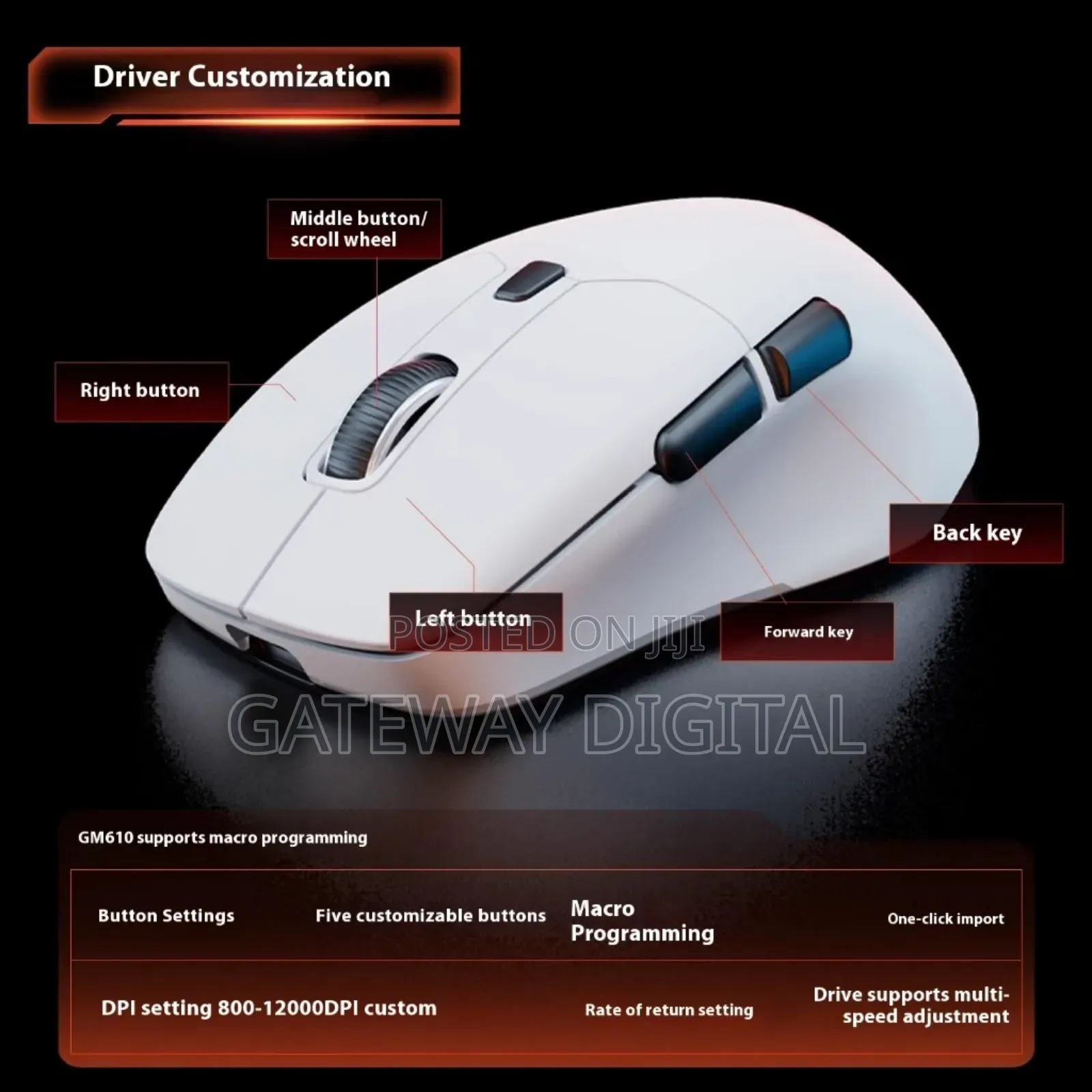 Aoc Gm610 Bluetooth Wireless Gaming Mouse With RGB-Tri-Mode