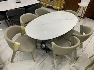 6 Seaters Marble Top Dining Table