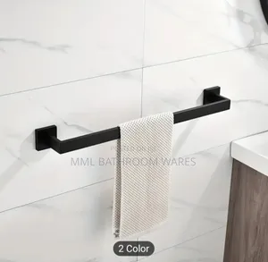 60cm Black Towel Bar, Stainless Steel Bathroom Towel Rack