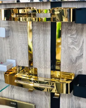 Gold Bathroom Storage Shelf Organizers