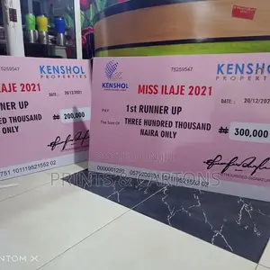 Dummy Cheque for Corporate Launches