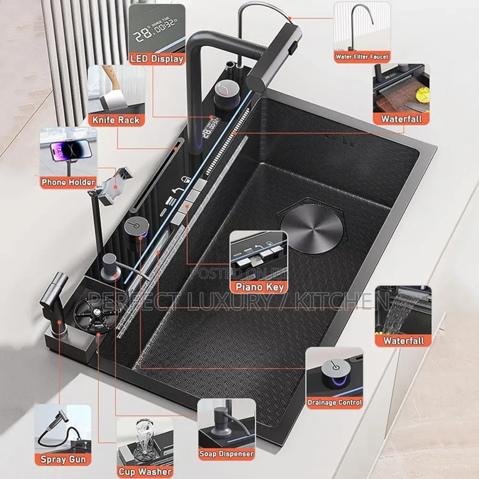 Multiple Purpose Luxury Button Sink.