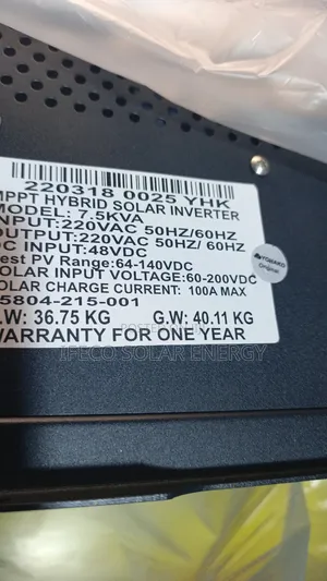 MPPT Hybrid Solar Inverter 7.5kva
