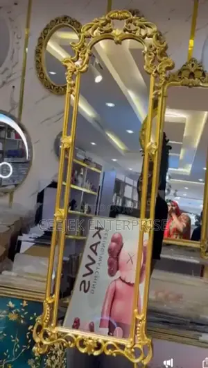 Full Wall Length Gold Mirror