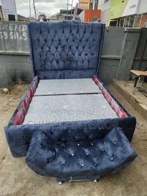 4.5by6 Grey Padded Bed Stand